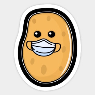 Potato with a face mask Sticker